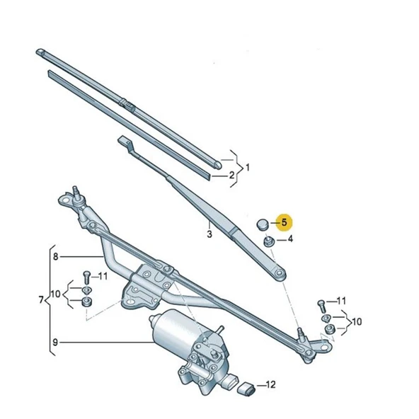 VW Eos 2006-2011 Ön Cam Silecek Vida Kapağı 1J0955205A - Resim 4