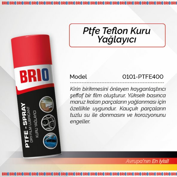 Brio Ptfe Teflon Yağlayıcı 400 Ml - Resim 2