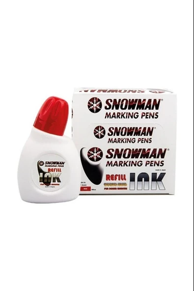 SNOWMAN BEYAZ TAHTA KALEMİ MÜREKKEBİ 30 CC KIRMIZI 12 ADET ürün görseli 1