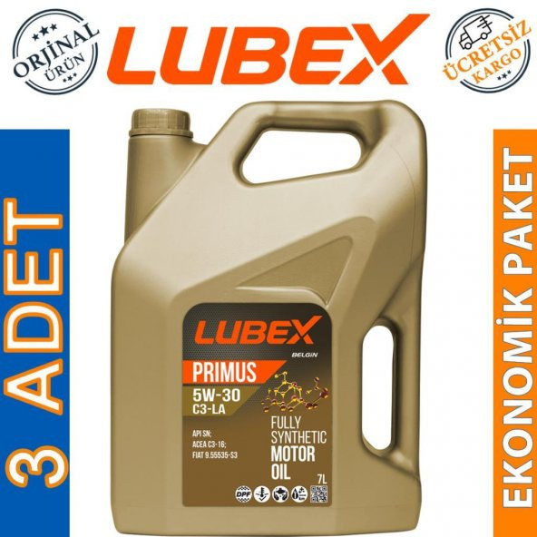 Lubex Primus C3-LA 5W-30 7 Lt Partiküllü Motor Yağı (3 Adet) ürün görseli 1