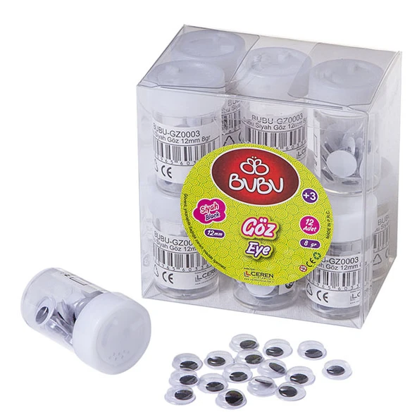 Bu-Bu Oynar Göz Siyah 12 MM 8 gram (12 Tüp) ürün görseli 1