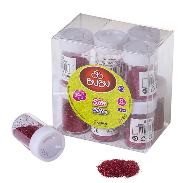 Bu-Bu Sim Kırmızı Renk 8 Gr 12 Li Pvc-12-LI-PKT ürün görseli 1