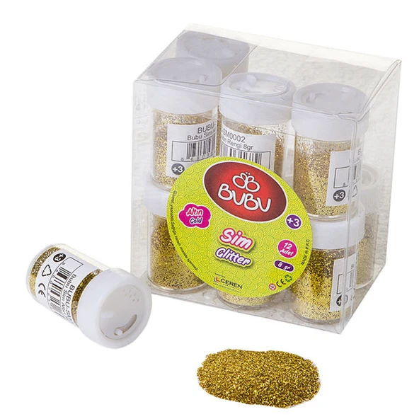 Bu-Bu Sim Altın Rengi 8 Gr 12 Li Pvc-12-LI-PKT ürün görseli 1