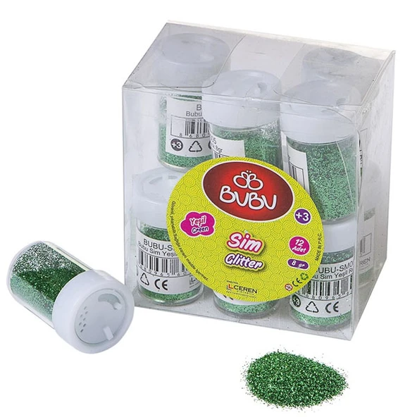 Bu-Bu Sim Yeşil Renk 8 Gr 12 Li Pvc-12-LI-PKT ürün görseli 1