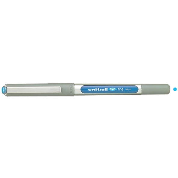 Uni-Ball Roller Kalem( 12 ADET )  Eye Fine Bilye Uç 0.7 MM Açık Mavi UB-157 ürün görseli 1