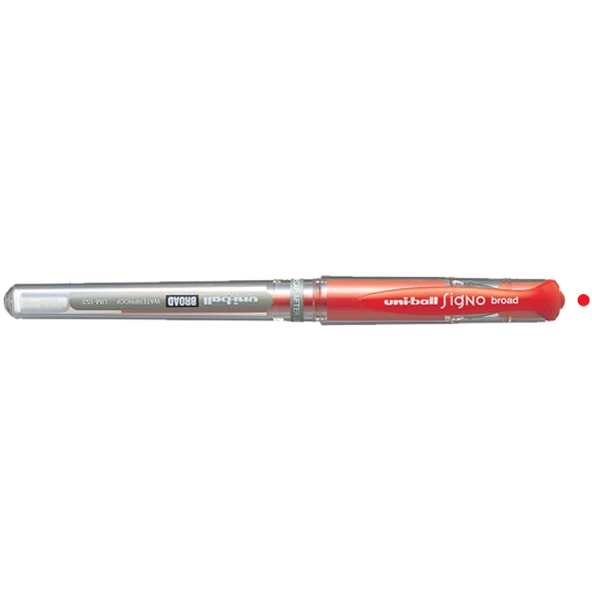 Uni-Ball Roller Kalem Signo Broad Jel Bilye Uç İmza Kalemi 1.0 MM Kırmızı (12 adet) UM-153 ürün görseli 1