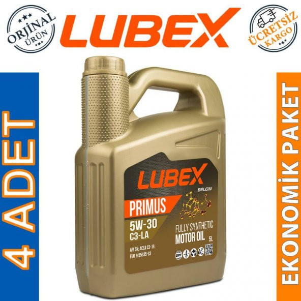 Lubex Primus C3-LA 5W-30 5 Lt Partiküllü Motor Yağı (4 Adet) ürün görseli 1