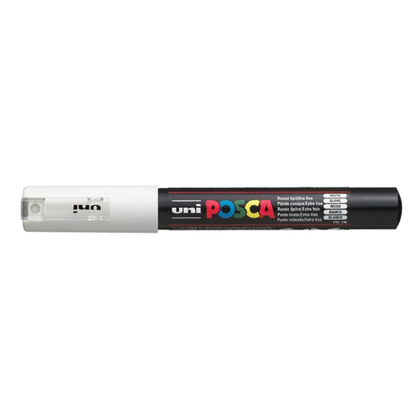 Uni-Ball Markör Boyama Posca Su Bazlı Poster 0.7 MM Beyaz (6 adet) PC-1M ürün görseli 1