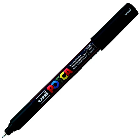 Uni-Ball Posca 0.7 Su Bazlı Poster Markörü Siyah (6 lı paket) ürün görseli 1