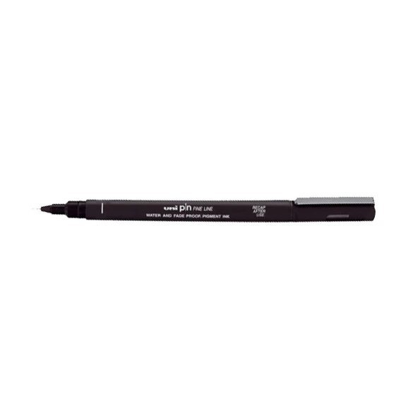 Uni-Ball Çizim Kalemi Akrilik Uçlu Fine Line Pin 0.3 MM Siyah PIN 03-200(S) ( 12 ADET ) ürün görseli 1