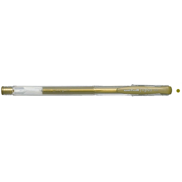 Uni-Ball Roller Kalem ( 12 adet ) Signo Fine Jel Bilye Uç 0.8 MM Altın UM-100 ürün görseli 1