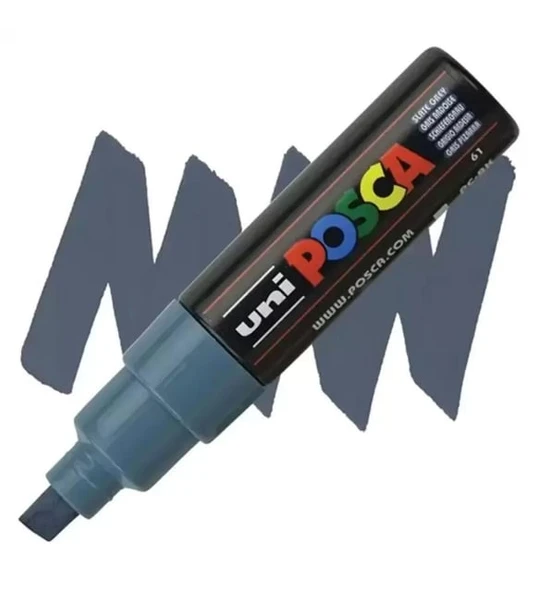 Uni-Ball Posca 8.0 Su Bazlı Boyama Markörü Kurşun Gri-6-PKT ürün görseli 1