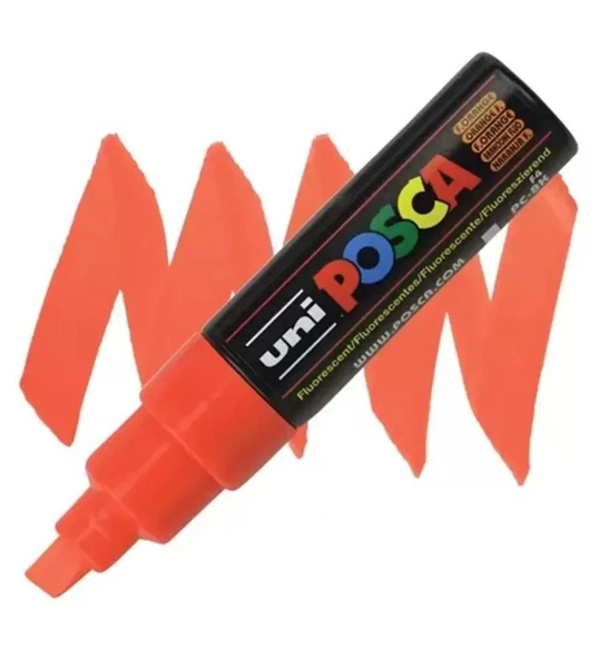 Uni-Ball Posca 8.0 Su Bazlı Boyama Markörü F.Turuncu-6-PKT ürün görseli 1