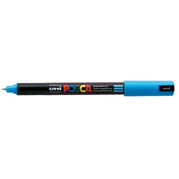 Uni-Ball Markör Boyama Posca Su Bazlı Poster 0.7 MM Açık Mavi PC-1MR ürün görseli 1
