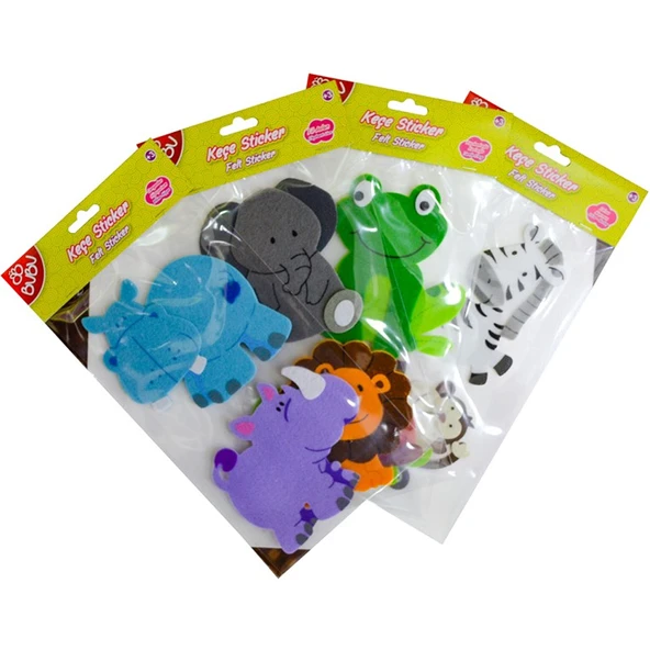 Bu-Bu Sticker 3D Keçe Hayvanlar 24 Lü BUBU-STS011 ürün görseli 1