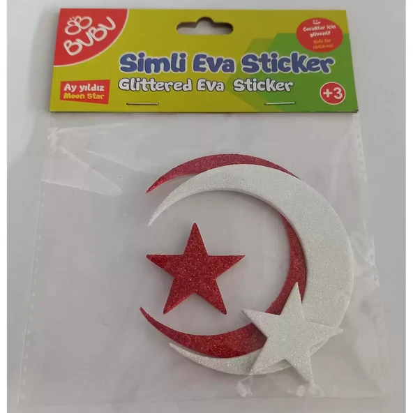 Bu-Bu Simli Eva Sticker Ay Ve Yıldız BUBU-STS047 ürün görseli 1