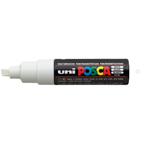 Uni-Ball Markör Boyama Posca Su Bazlı Poster 8.0 MM Beyaz PC-8K-6-PKT ürün görseli 1