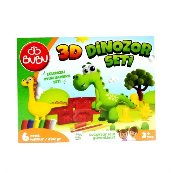 Bu-Bu Oyun Hamuru Seti 3D Dinozor (L) BUBU-OH0012 ürün görseli 1