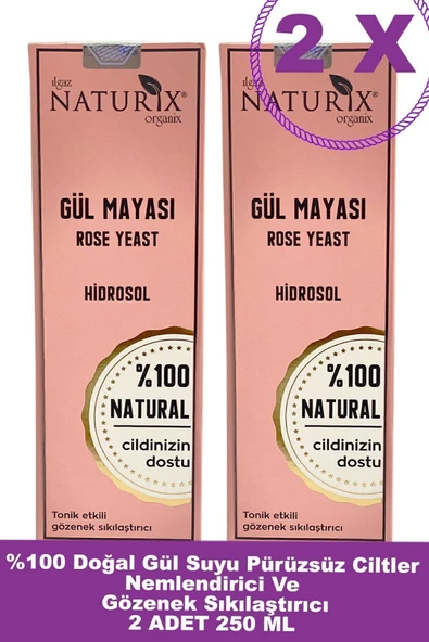 Akne Önleyici Gül Mayası 250 Ml - 2'li Eko Paket Tonik Etkili ve Gözenek Sıkılaştırıcı Gül Suyu ürün görseli 1