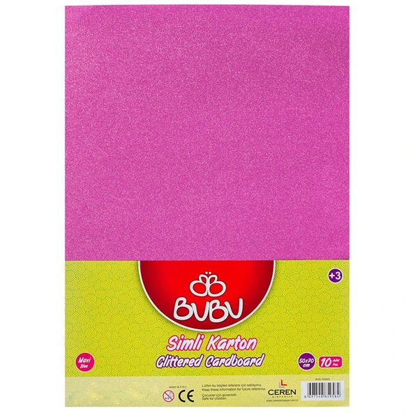 Bu-Bu Fon Kartonu Simli 50x70 Pembe 10 LU BUBU-FK0011 ürün görseli 1