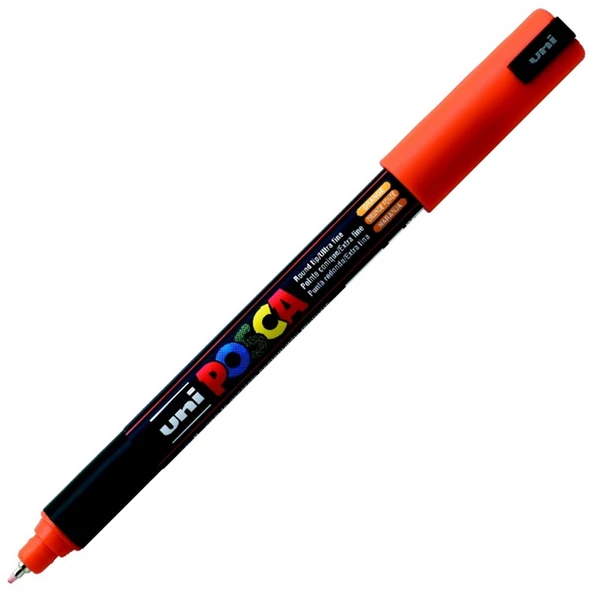 Uni-Ball Markör Posca 0.7 MM Su Bazlı Poster Turuncu N PC-1MR ürün görseli 1