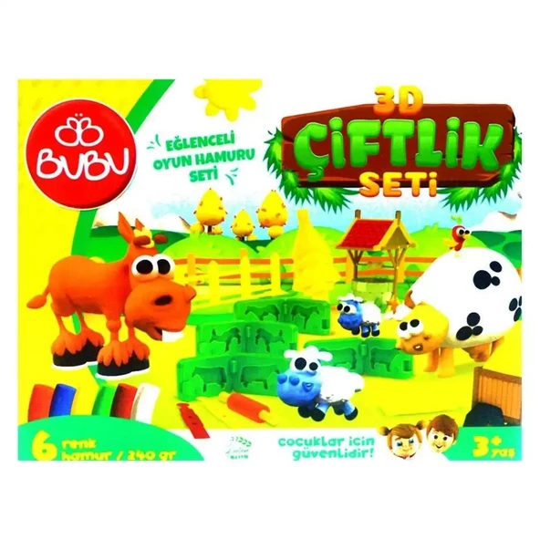 Bu-Bu Oyun Hamuru Seti 3D Çiftlik (L) BUBU-OH0013 ürün görseli 1