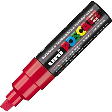 Uni-Ball Posca 8.0 Su Bazlı Poster Markörü F.Kırmızı PC-8K ürün görseli 1