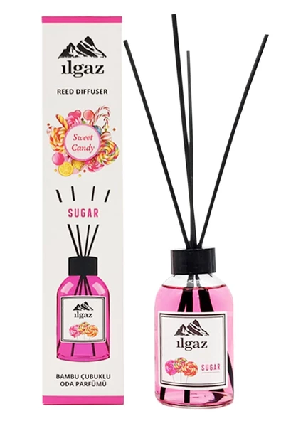 Sweet Candy Bambu Çubuklu Oda Kokusu 110 Ml Red Diffuser Sugar Ortam Kokusu - Resim 3