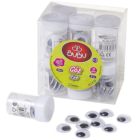 Bu-Bu Oynar Göz Siyah 18 MM 8 GR BUBU-GZ0005 ürün görseli 1