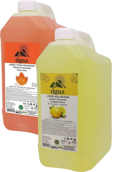 ILGAZ 2Li Set 5 Lt Bidon Tütün Kolonyası + 5 Lt Bidon Limon Kolonyası Hijyen Seti ürün görseli 1