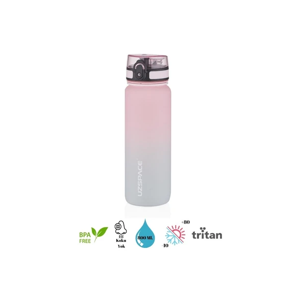 Uzspace Matara Tritan 800 Ml 3053-6 Pink Grey ürün görseli 1