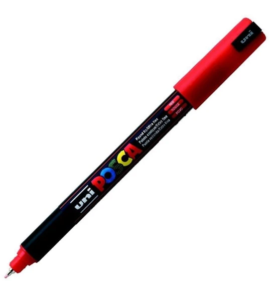 Uni-Ball Posca 0.7 Su Bazlı Poster Markörü Kırmızı N PC-1M ürün görseli 1
