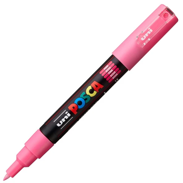 Uni-Ball Posca 0.7 Su Bazlı Poster Markörü Pembe N PC-1M ürün görseli 1