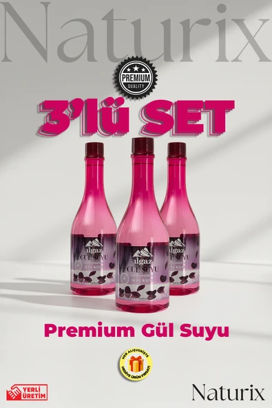 Gıdaya Eklenebilir Ve Içilebilir Gül Suyu 400 ml - 3'lü Eko Paket Gıdaya Uygun Gül Aromalı ürün görseli 1