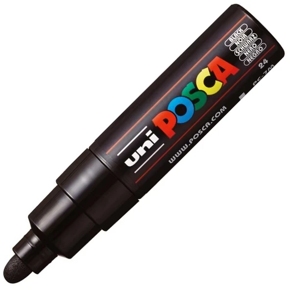 Uni-Ball Posca 4.5-5.5 Su Bazlı Poster Markörü Siyah PC-7M ürün görseli 1