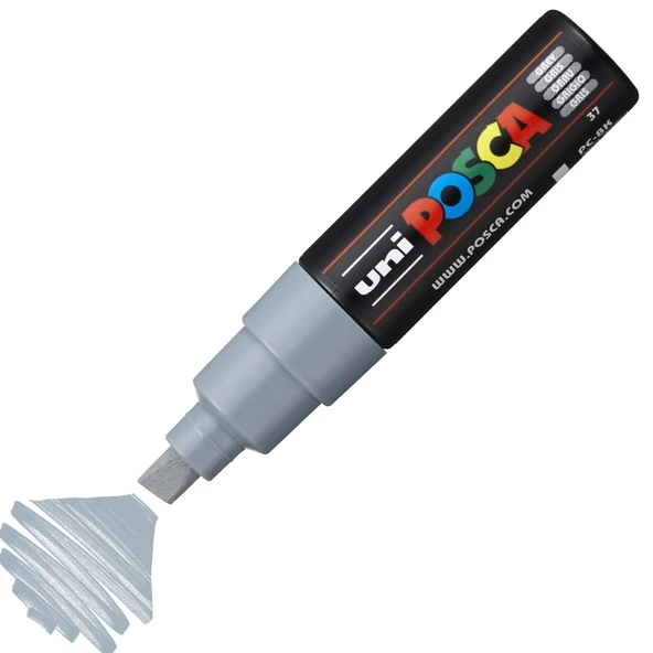 Uni-Ball Markör Boyama Posca Su Bazlı Poster 8.0 MM Gri PC-8K ürün görseli 1