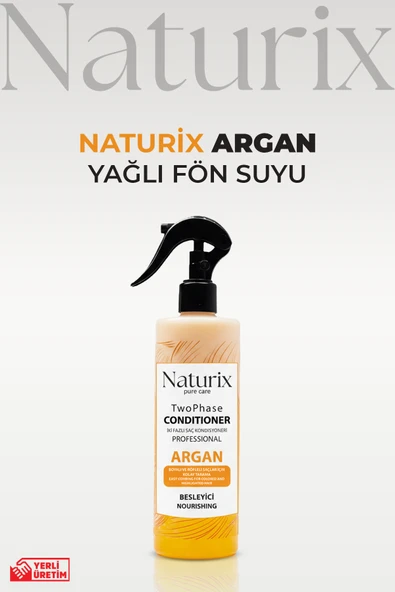 Argan Yağlı İki Fazlı Saç Bakım ve Fön Suyu 400ml - Besleyici Bakım ve Parlaklık ürün görseli 1