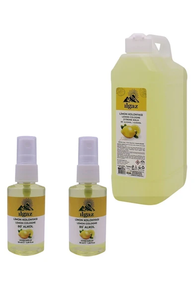 Klasik Limon Kolonyası 1000 ml & 2 x 50 ml Doldurulabilir Çanta Boy - Ferahlatıcı ve Hijyenik Set ürün görseli 1