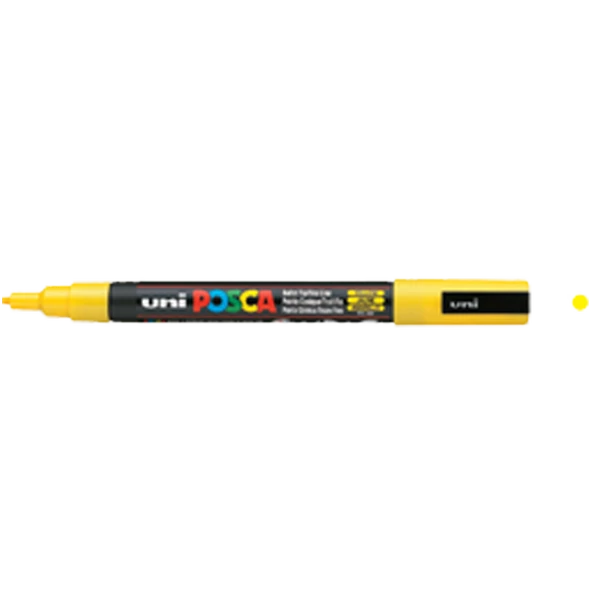 Uni-Ball Markör Boyama Posca Su Bazlı Poster 0.9-1.3 MM Sarı PC-3M ürün görseli 1