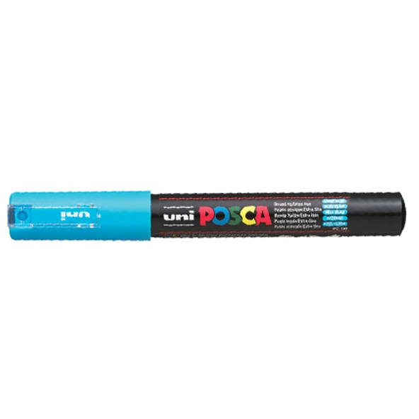 Uni-Ball Markör Boyama Posca Su Bazlı Poster 0.7 MM Açık Mavi PC-1M ürün görseli 1