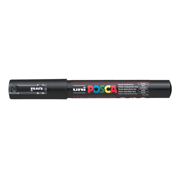 Uni-Ball Markör Boyama Posca Su Bazlı Poster 0.7 MM Siyah PC-1M ürün görseli 1