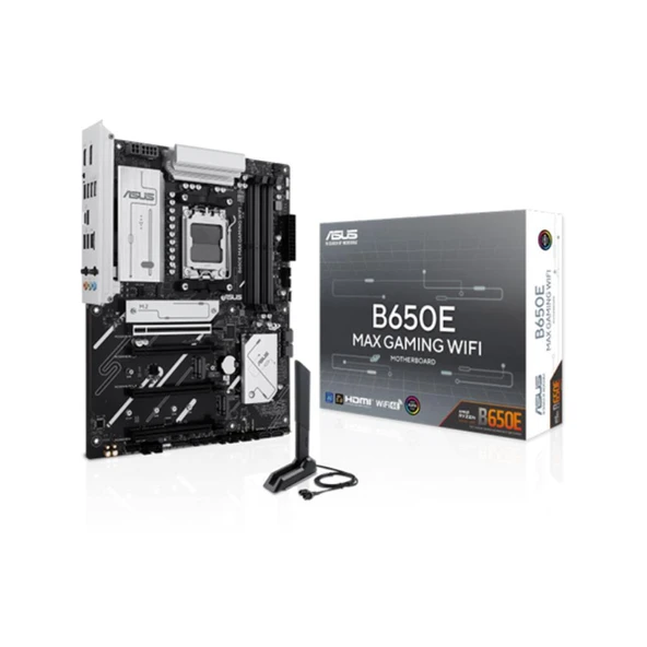 Asus B650E MAX GAMING WIFI W AMD B650 DDR5 M.2 DP/HDMI PCI 5.0 AM5 Anakart ürün görseli 1
