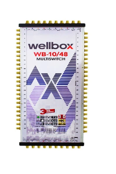 wellbox 10/48 Yüksek Sinyal Toplama Özellikli 48 Daireli Merkezi Uydu Santralı Adaptör Dahil Multiswitch ürün görseli 1