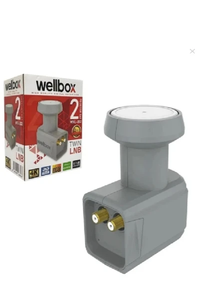 wellbox Ultra HD 4 K 3D Destekli  Çift Çıkışlı LNB Yüksek Sinyal Desibelli Sert Plastik Su Gecirmez ürün görseli 1