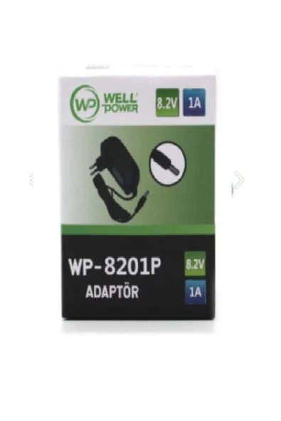 wellbox 8.2V 1A  8,2 W 5,5X2,5 UÇ PLASTİK KASA ADAPTÖR ürün görseli 1