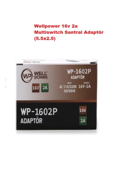 wellbox Merkezi Uydu Sistem Santral Adaptörü 16V 2A Standart Yeni Girişli ürün görseli 1