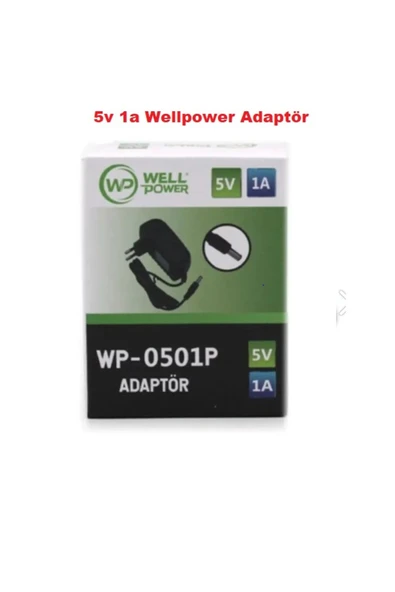 wellbox 5V 1A  5W 5,5X2,5 UÇ PLASTİK KASA ADAPTÖR ürün görseli 1