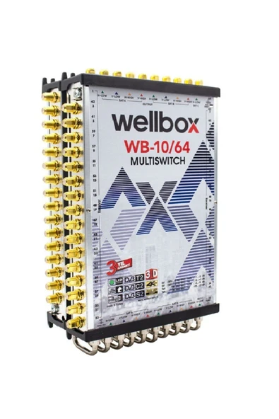 wellbox 10/64 Yüksek Sinyal Toplama Özellikli 64 Daireli Merkezi Uydu Santralı Adaptör Dahil Multiswitch ürün görseli 1