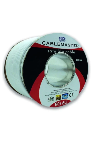 CABLEMASTER Uydu Çanak Anten Kablosu CM-103 64 TEL RG6 U4 BAKIR ALAŞIMLI MEDIUM PLUS KOAKSİYEL KABLO 100  METRE ürün görseli 1