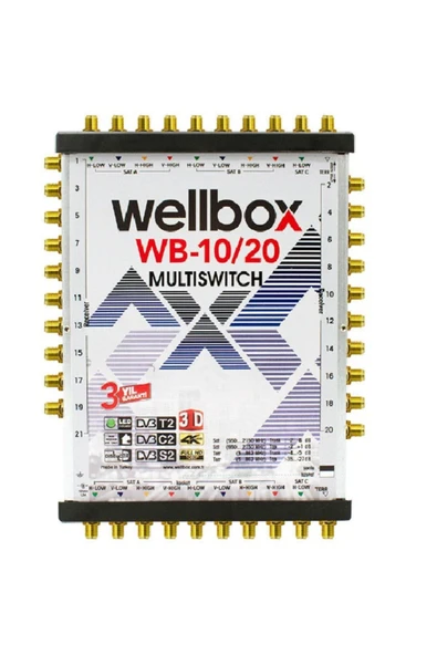 wellbox 10/20 Yüksek Sinyal Toplama Özellikli 20 Daireli Merkezi Uydu Santralı Adaptör Dahil Multiswitch ürün görseli 1